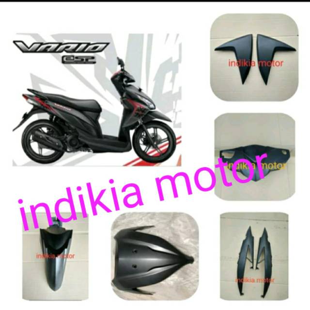 cover body bodi full halus Vario 110 fi LED hitam grey abu dop dof 2015 2016 2017