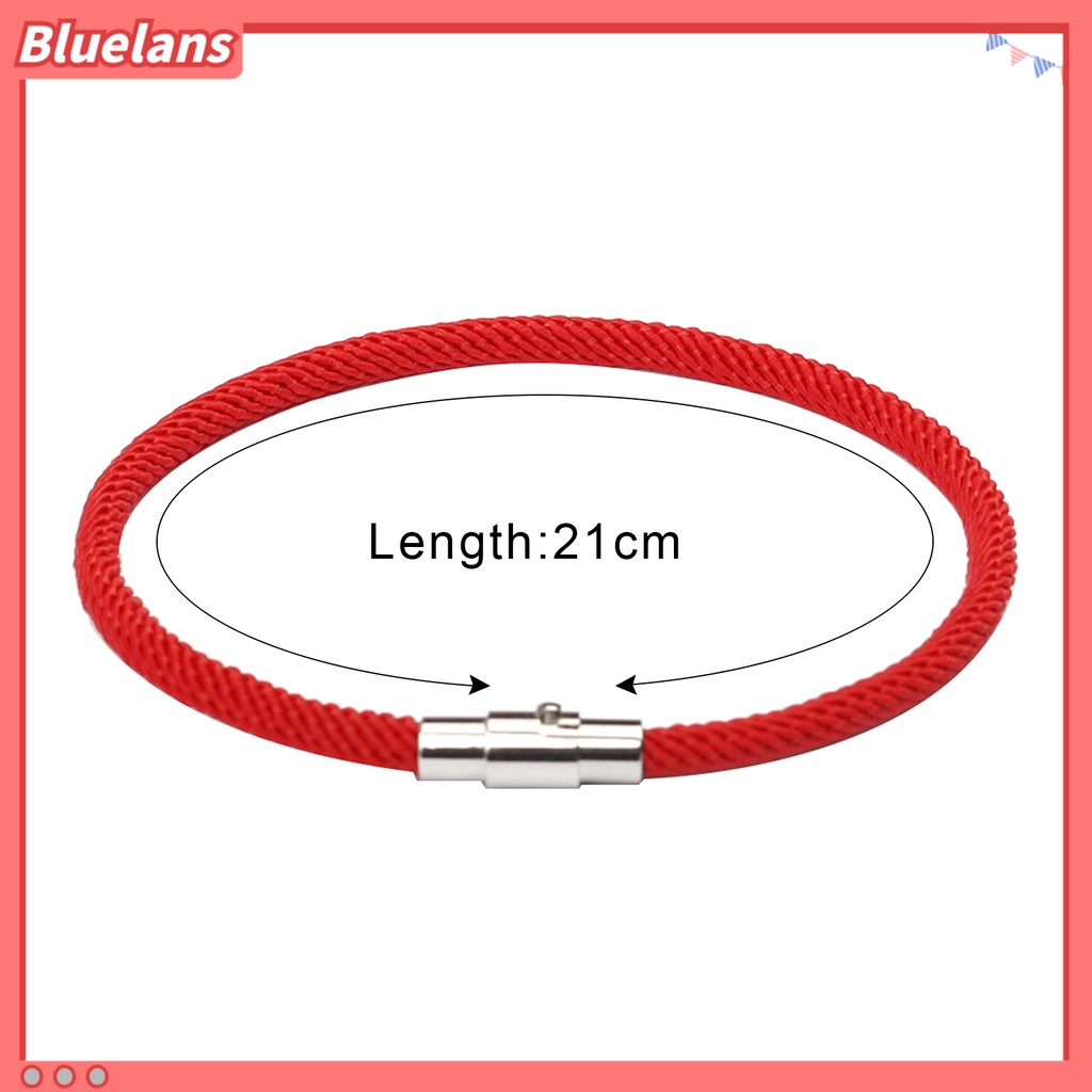 Bluelans Couple Bracelet Solid Color Magnet Buckle Nylon Rope Lucky Couple Jewelry