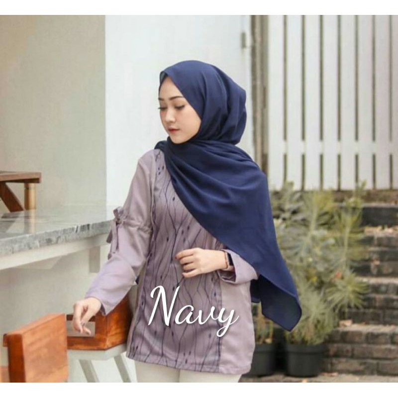 PASHMINA DIAMOND GEORGETTE / SIZE 180cm x 75cm-PD NAVY