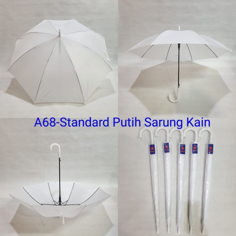 PAYUNG PROMOSI STANDART POLOS DALAM SILVER HANDLE BENGKOK SAKURA A6