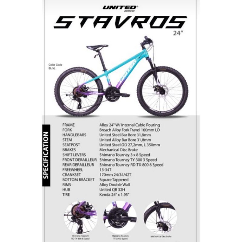 Sepeda Gunung 24 Inch United Stavros
