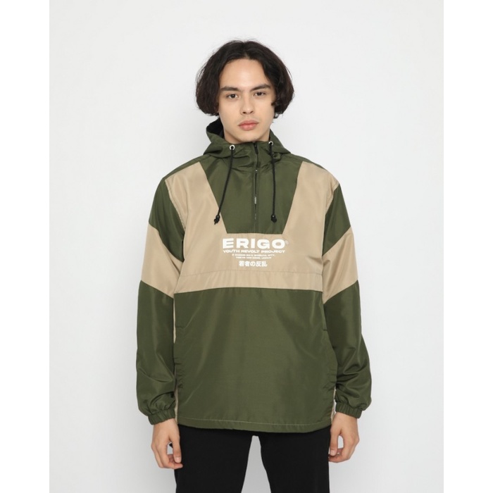 Outerwear Unisex Erigo Pullover Arai Taslan Khaki - S(Q8Z2) Jaket Pria Levis Jaket Pria Dewasa COD J
