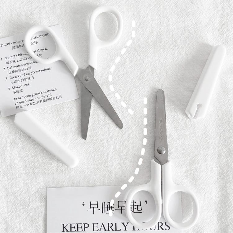 

White Scissors Aesthetic Gunting Putih Mini Aesthetic Dengan Penutup