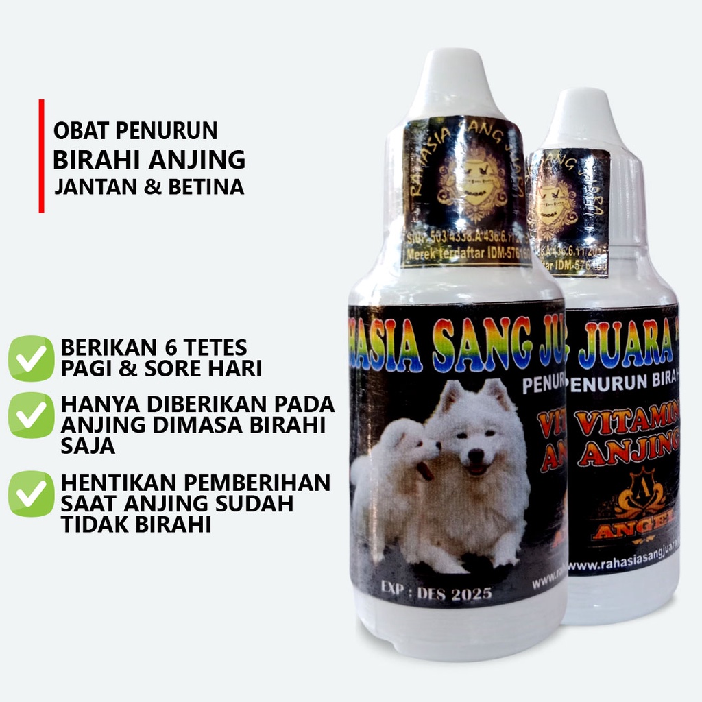 OBAT PENURUN BIRAHI ANJING JANTAN DAN BETINA