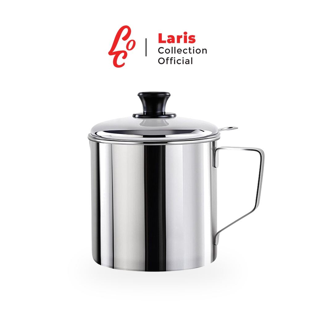 Gelas Tempat Saringan Minyak Goreng Stainless Steel Strainer Gorengan Filter Oil Pot