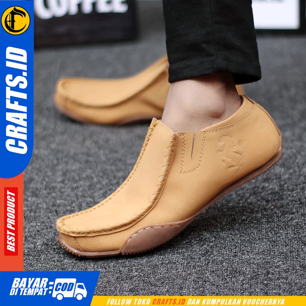 CRAFTS fero - Sepatu Formal Pantofel Kulit Asli Kerja Pria