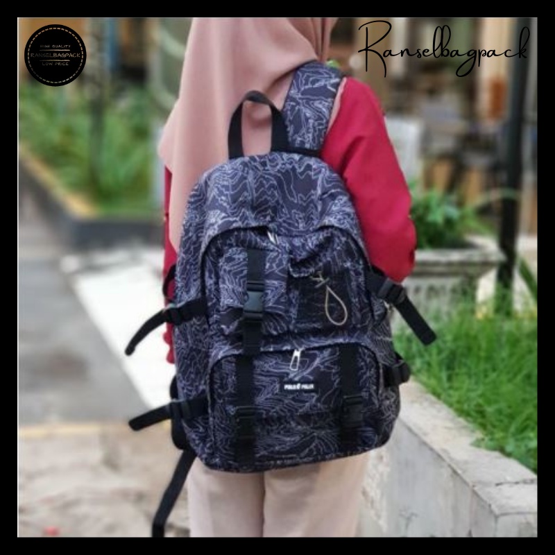 Tas Ransel Backpack Punggung Sekolah Kekinian Terbaru Murah Casual Simpel Elegan Pria Wanita