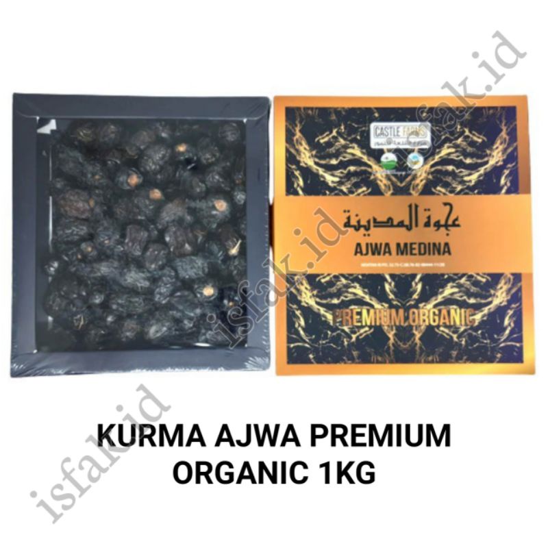 Kurma Ajwa Medina Premium Organic 1Kg Castle Farm Korma Ajwa Madinah Organik 1 Kg