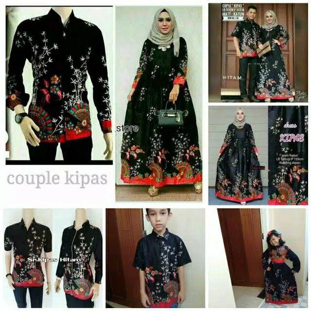Batik Couple Keluarga Sania Ruffle Ori Ndoro Jowi Dnt Kipas