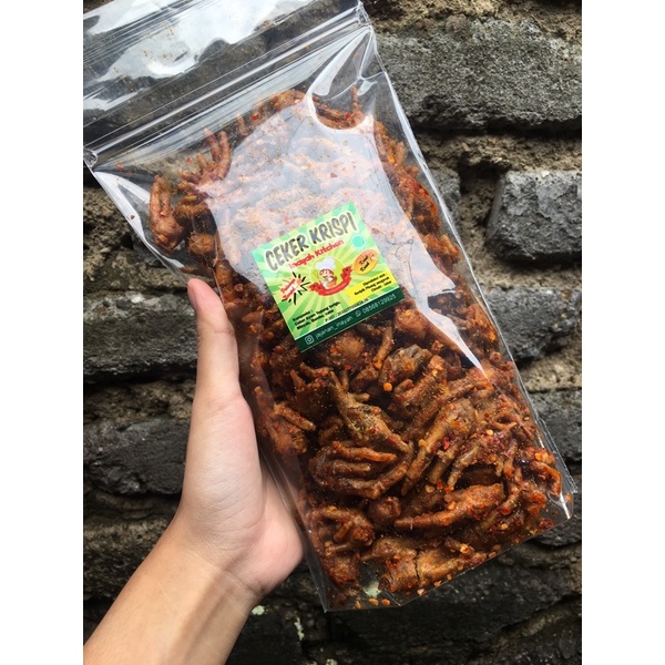 Jual Keripik Ceker Krispi Viral Cikruh Pedas Jeletot 500 Gram