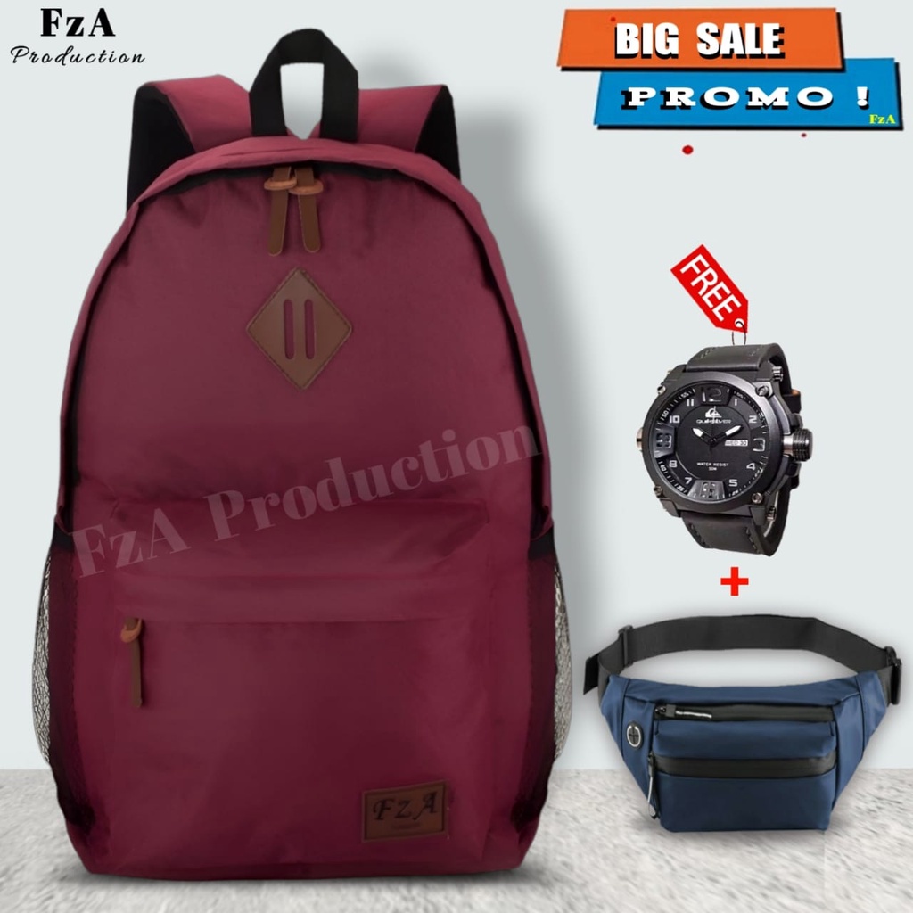 Tas Ransel Punggung Distro Casual Pria Wanita BackPack / Tas Ransel Laptop Original - FzA BUY 1 GET 2