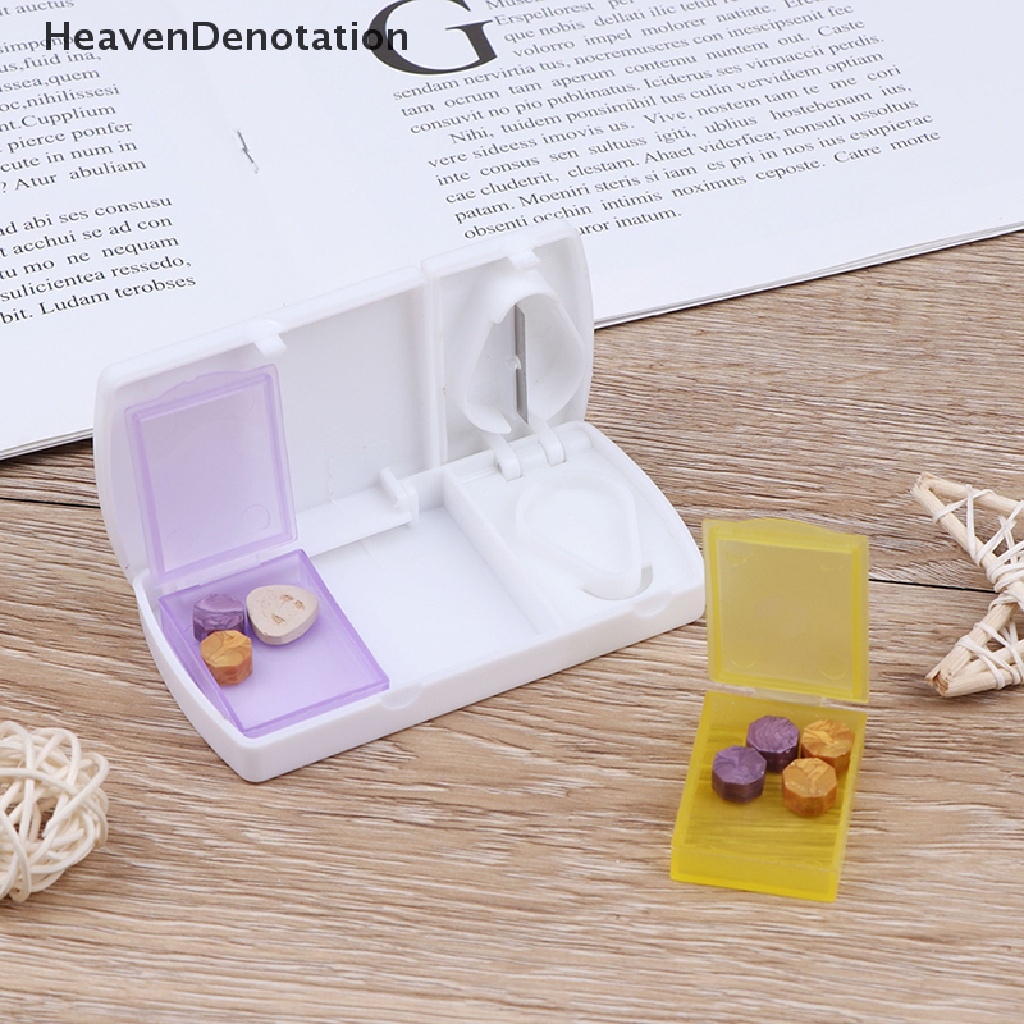 (Heavendenotation) Dispenser / Pemotong Obat Pil Mini Untuk Travel