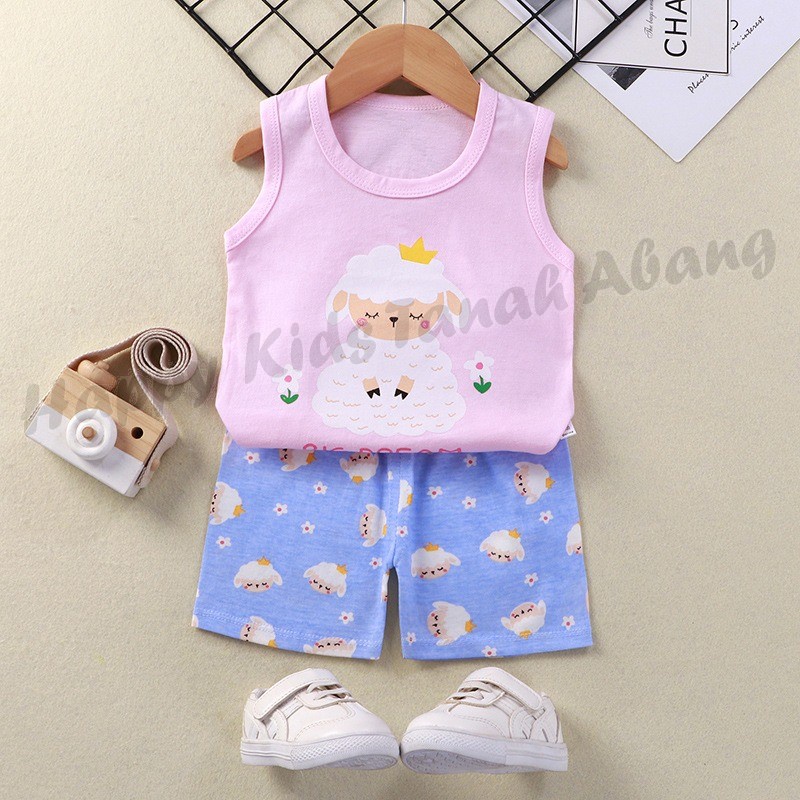 SETELAN SINGLET ANAK PEREMPUAN / BAJU SINGLET ANAK PEREMPUAN / SINGLET BAYI PEREMPUAN / PAKAIAN ANAK PEREMPUAN / SETELAN BAYI PEREMPUAN / SETELAN ANAK PEREMPUAN