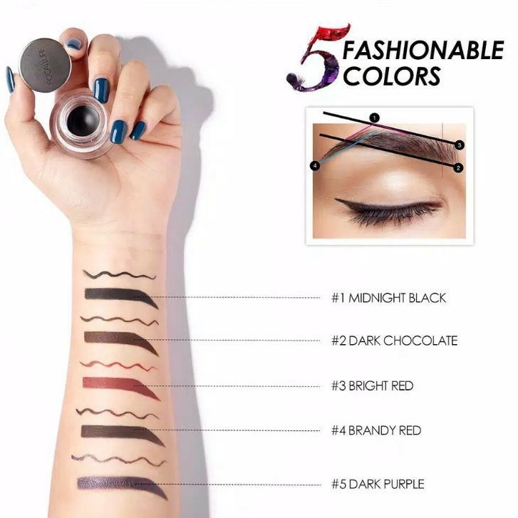 (READY) Focallure Staymax Smooth Eyeliner Gel eyebrow FA135 FA 135 Tahan Lama Waterproof