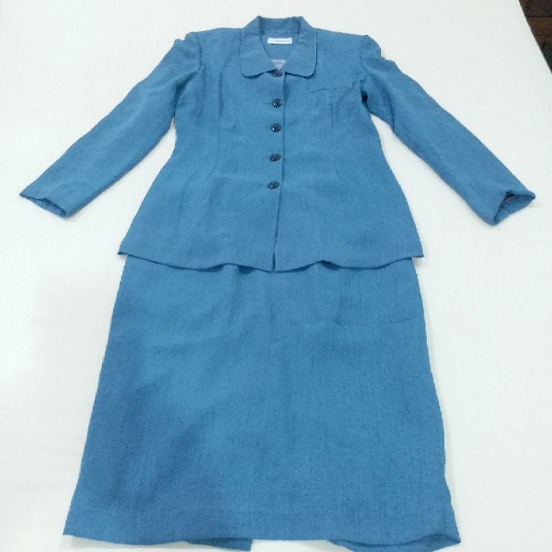 Blazer & Rok Biru Lengan Panjang (1 set) - preloved