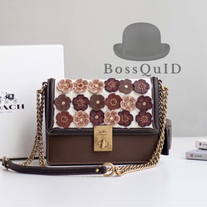 Coach Hutton Shoulder Bag With Tea Rose