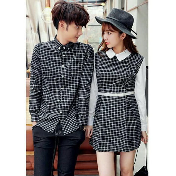 kemeja couple katun hitam KemejaDress