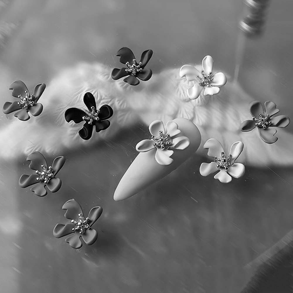 AUGUSTINA Agustinina Perhiasan Bunga Nail Art Warna-Warni Lima Kelopak Bunga Elegan DIY Hiasan Nail Art