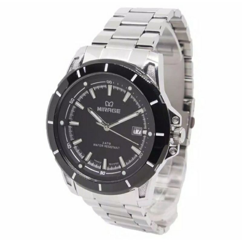 jam tangan pria;MIRAGE M8713BRP-Msilver~ORIGINAL WATER RESISTANT~TGL~STAINLEES