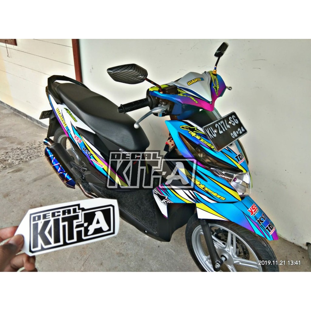 Decal Stiker Motor New Beat Street Biru Racing Roadrace Dekal Sticker Striping Full BodyD X4 005 Shopee Indonesia