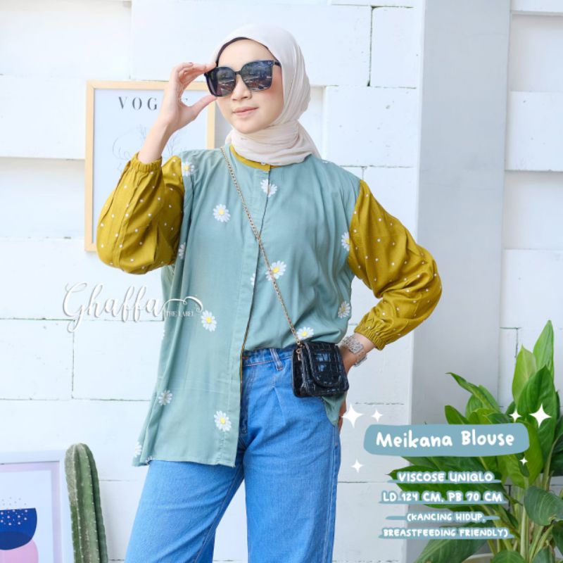 Meikana blouse motif bunga by ghaffa the label