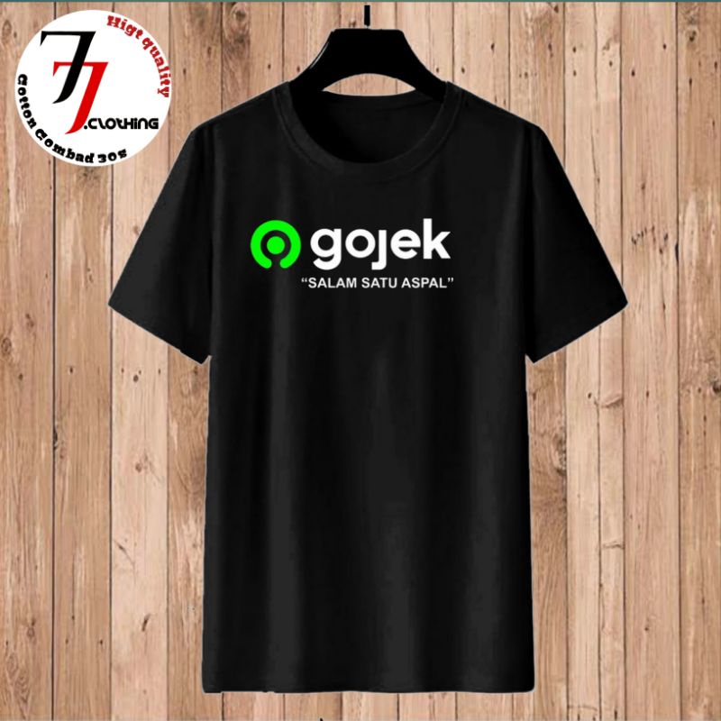 Tshirt Baju Kaos Pria Distro Gojek Salam Satu Aspal Atasan Lengan Pendek Pria Cotton Combad 30s