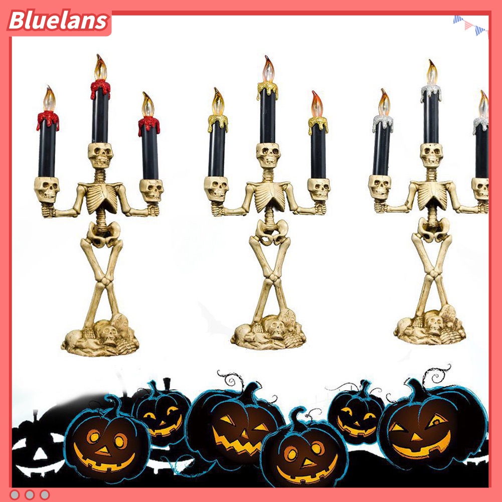 Holder Lilin Bentuk Tengkorak Halloween Untuk Dekorasi Rumah