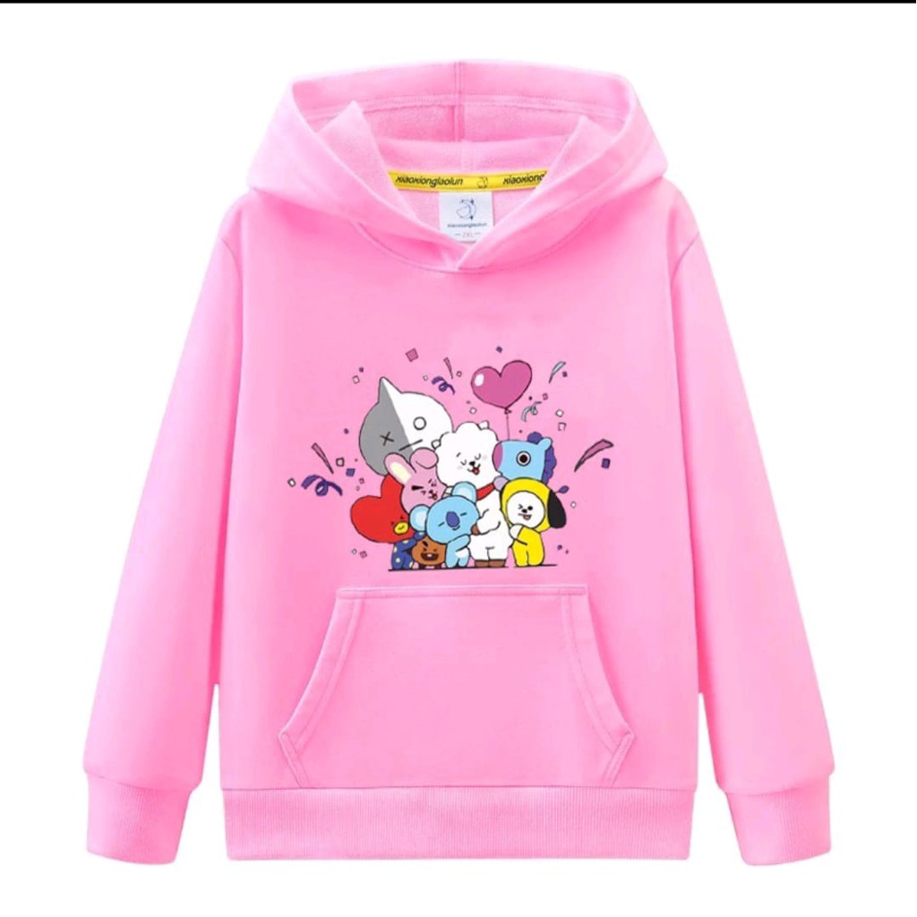 KALILA - BT21 Hoody Sweater Baju Anak Perempuan / Bahan Fleece