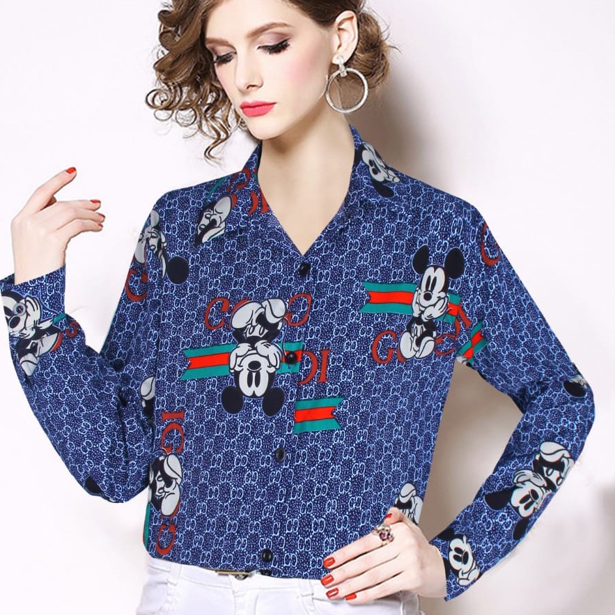 hijab loverz baju wanita Kemeja Vintage Lengan Panjang Import [28-73]