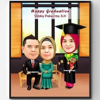 Karikatur wisuda Couple, Teman/Sahabat, Keluarga | Shopee ...