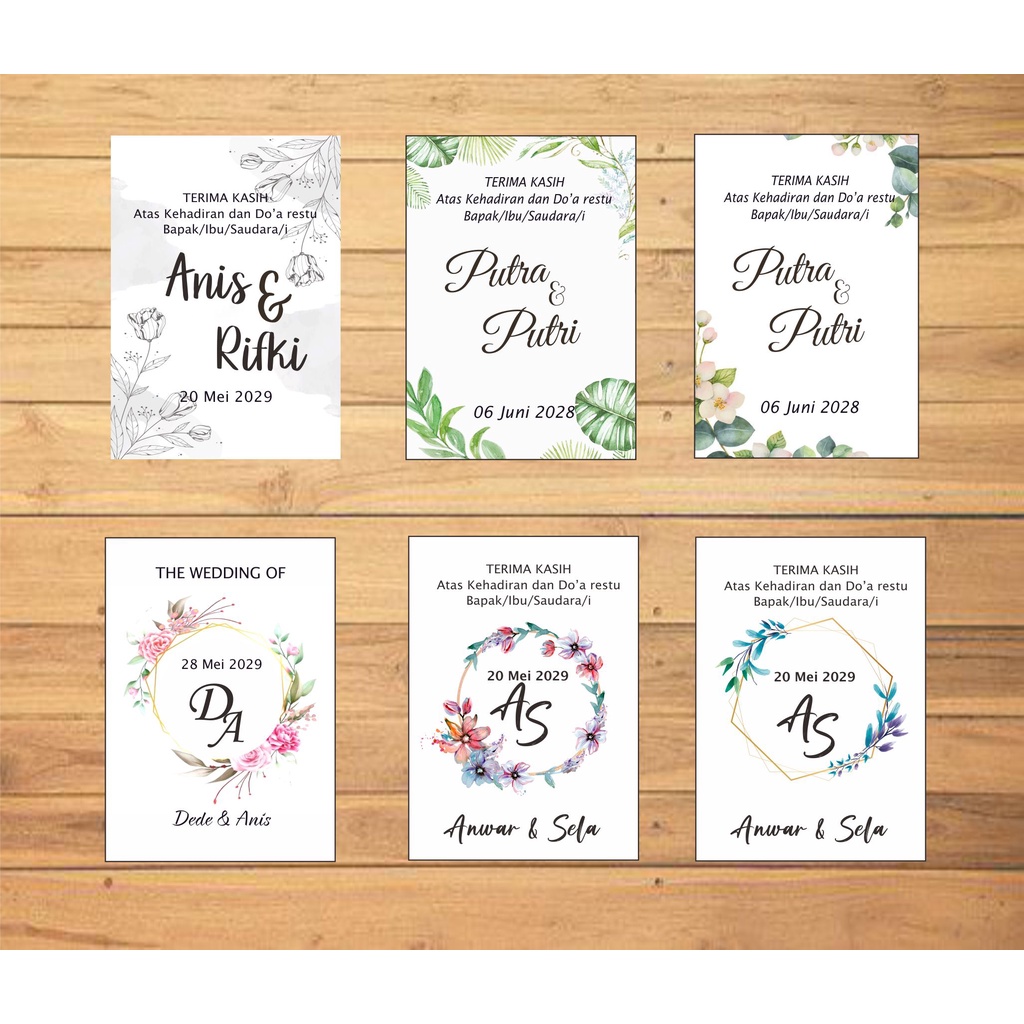 

Kartu Ucapan Souvenir Pernikahan/Wedding Card/Hangtag Souvenir