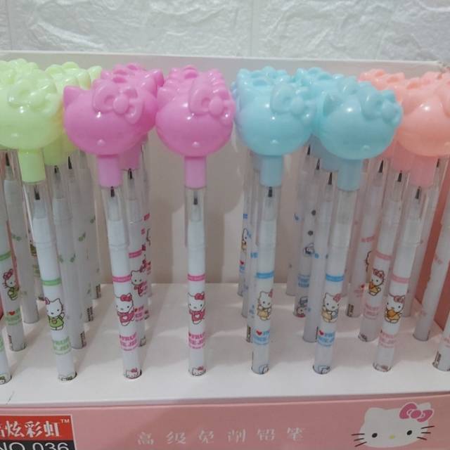 

Pensil cabut bensia Hello Kitty / Pensil susun sambung kepala hello kitty per pcs