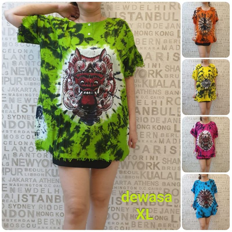 baju Bali barong bulat bercak hitam XL dewasa