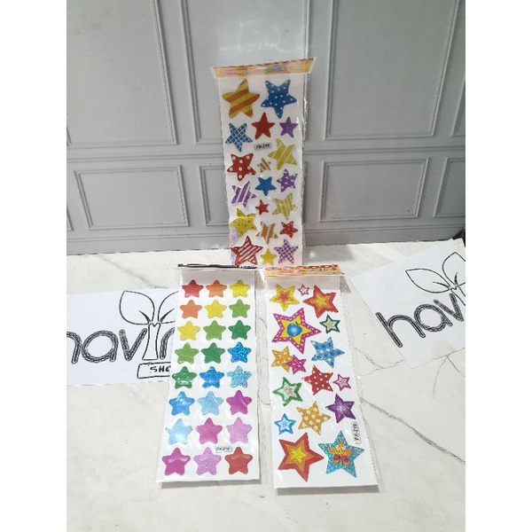 sticker gambar/sticker anak/Stiker Hologram-STAR