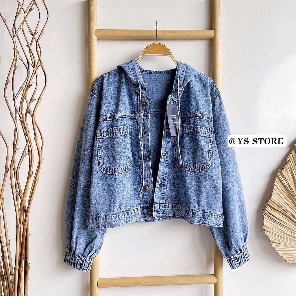 JAKET JEANS OVERSIZE WANITA // VINTAGE JAKET JEANS OVERSIZE // JAKET OVERSIZE MODEL HOODIE LD 120