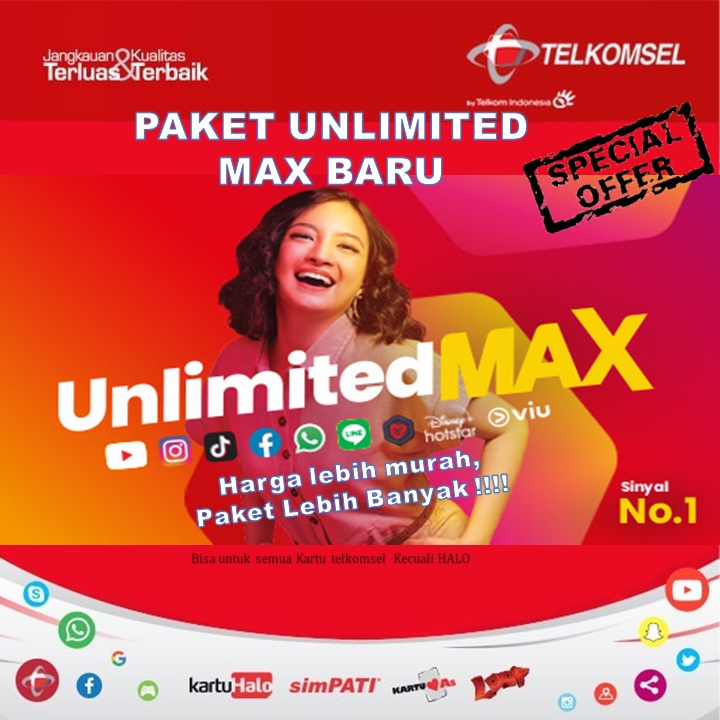 PAKET DATA INTERNET TELKOMSEL MURAH UNLIMITED MAX GRATIS BUKA APLIKASI