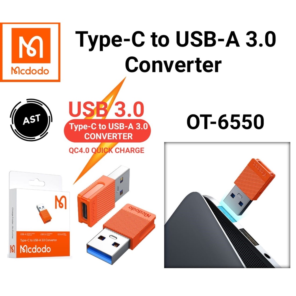 MCDODO OT-6550 Converter Charger OTG Type C To USB 3.0 Fast Charging Audio Call Converter USB A to Port Type C USB C