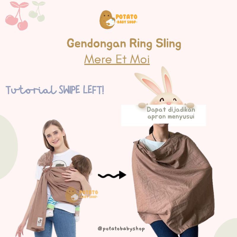 MERE ET MOI - Gendongan Cukin Ring Sling 2in1 Apron Menyusui