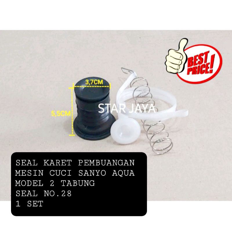 1 SET SEAL KARET PEMBUANGAN MESIN CUCI SANYO AQUA 2 TABUNG