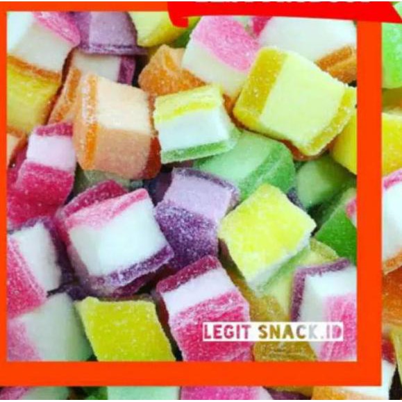 

Realpct Permen Jeli Kubus Kotak / Fruit Jelly Candy Cube Cubic / Jelly Thailand 250 Gram