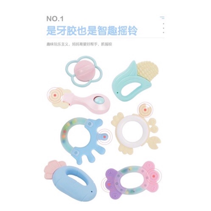 gigitan bayi / baby teether / baby cheweing / baby rattle / mainan bayi kerincing untuk 3 bulan