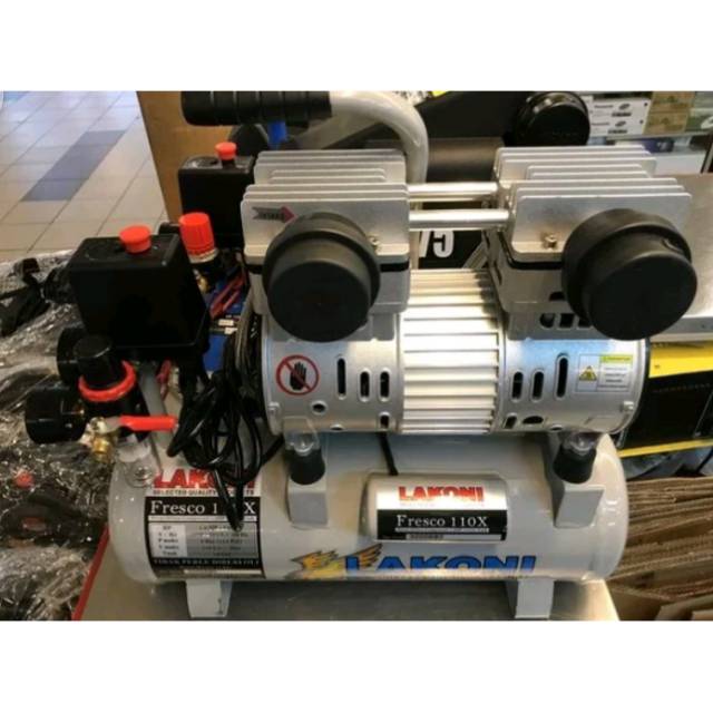 PROMO Kompresor Lakoni Fresco 110 1 HP Oilless Tanpa Oli Otomatis Mesin Kompressor Angin Listrik 1