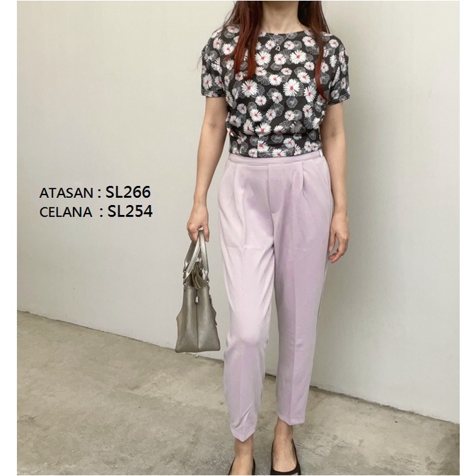 SL254 - Celana Panjang Wanita Basic Cotton Stylish Office Look