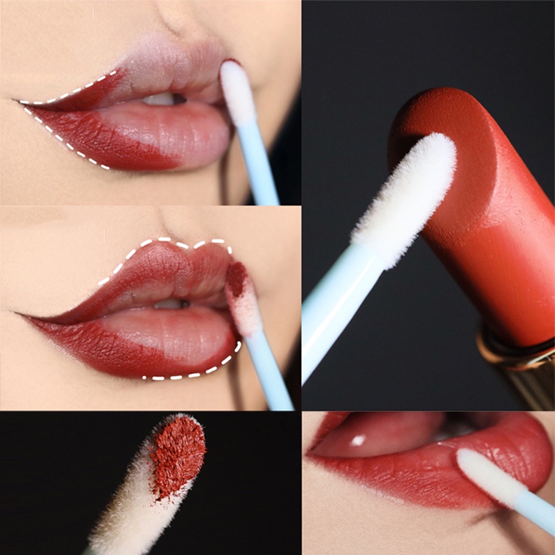 50pcs / set Brush Aplikator Lipstick Lip Gloss Maskara Bulu Mata Alis Sekali Pakai Untuk Makeup