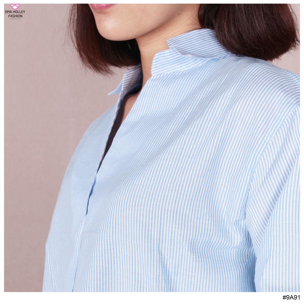 (COD) OH Fashion Giants Blouse Salur V-Neck #9A91