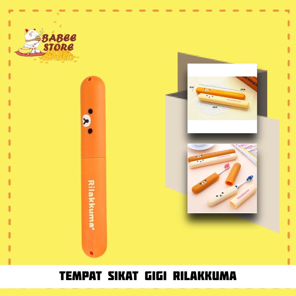 BABEE - TEMPAT SIKAT GIGI PORTABLE RILAKUMA / KOTAK SIKAT GIGI TRAVEL SET