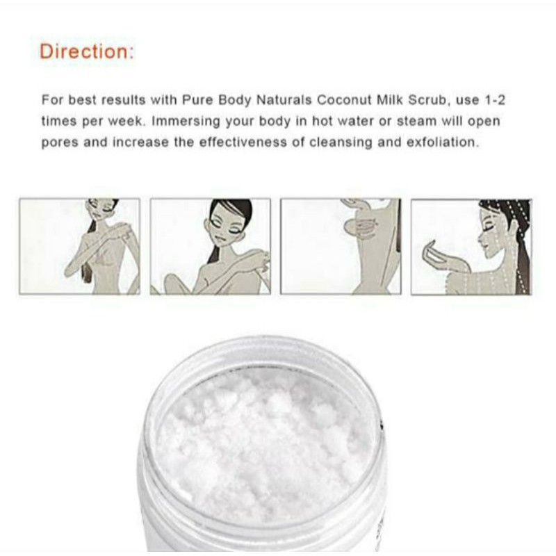 Salt Coconut MELAO Exfoliating Naturals Body Scrub Body Pure Bath Milk / Body Scrub Coconut Milk