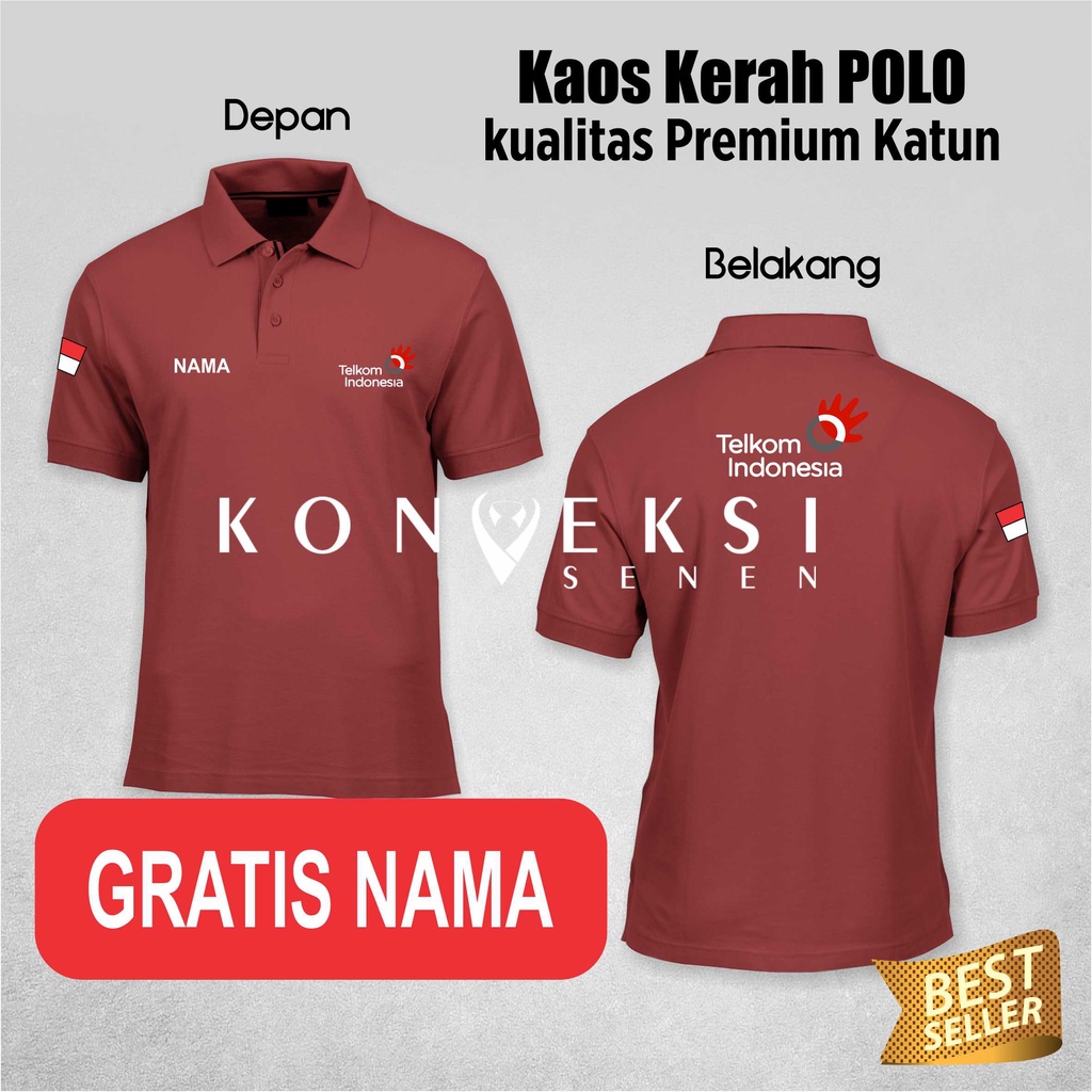 kaos telkom Indonesia | kaos polo katun | kaos BUMN