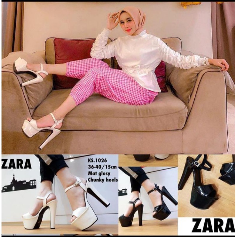 Ks.1026 High Heels 15 cm / Hak Chungky 15cm / Heels Fashion Impor Bestseller