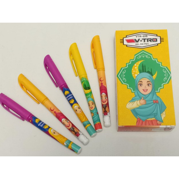 PULPEN GEL KARAKTER HIJAB LUCU / PEN GEL 0.38 mm